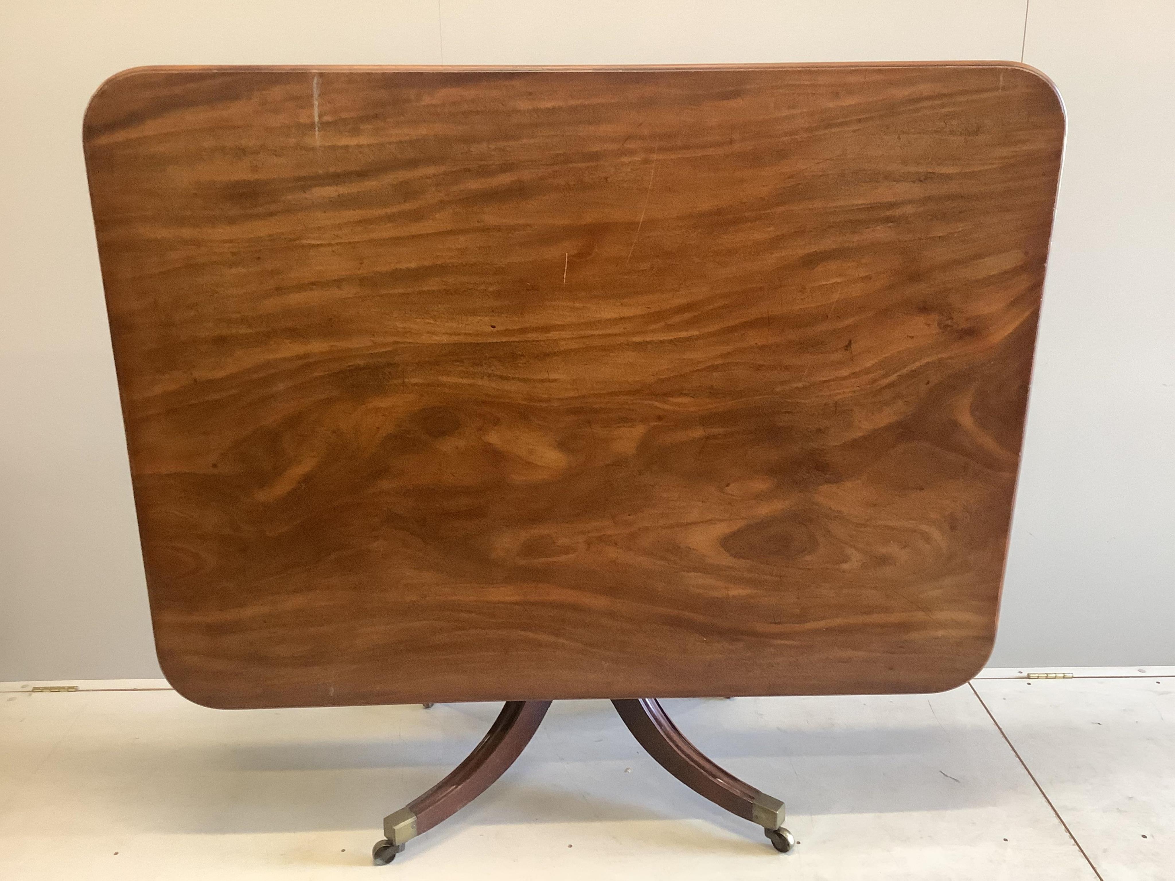A George IV mahogany rectangular top breakfast table, width 153cm, depth 112cm, height 70cm